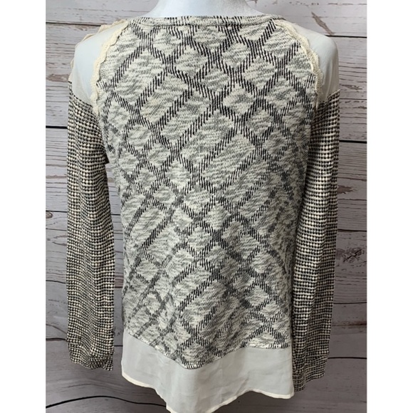 NWOT Maison Jules Marled Knit Lace Chiffon Sweater - Picture 4 of 6